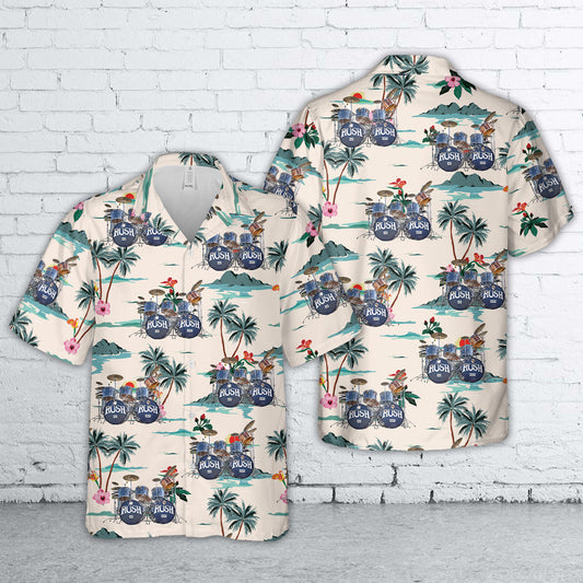 Neil Pearts Original RUSH Drum Set Hawaiian Shirt