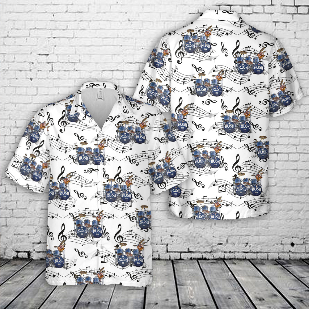 Neil Pearts Original RUSH Drum Set Hawaiian Shirt