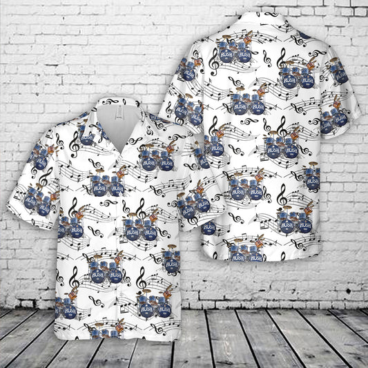 Neil Pearts Original RUSH Drum Set Hawaiian Shirt