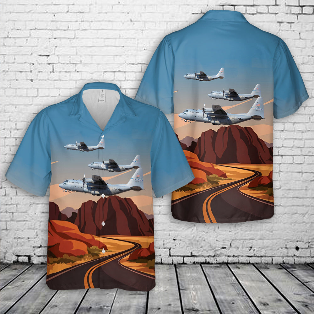 Nevada Air National Guard 152nd Airlift Wing 92nd Airlift Squadron (192 AS) C-130H Hercules Hawaiian Shirt