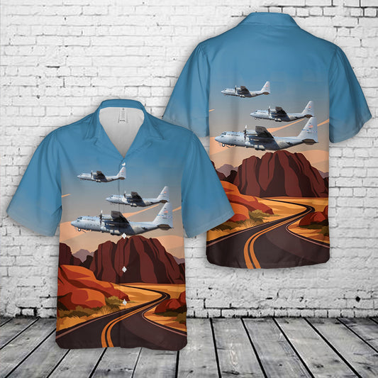 Nevada Air National Guard 152nd Airlift Wing 92nd Airlift Squadron (192 AS) C-130H Hercules Hawaiian Shirt