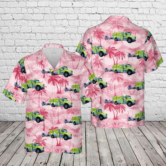 New Fairfield, Connecticut, Ball Pond Volunteer Fire Company Tanker 18 & Marine 17 Hawaiian Shirt