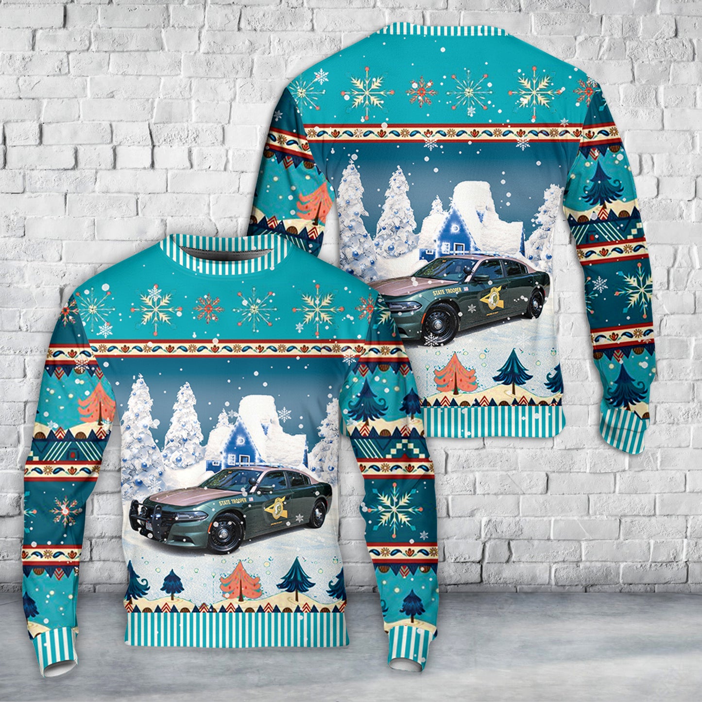 New Hampshire State Police AOP Christmas Ugly Sweater