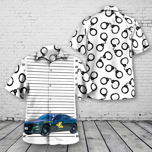 New Hampshire State Police Cruiser 400  2022 Dodge Charger Hawaiian Shirt