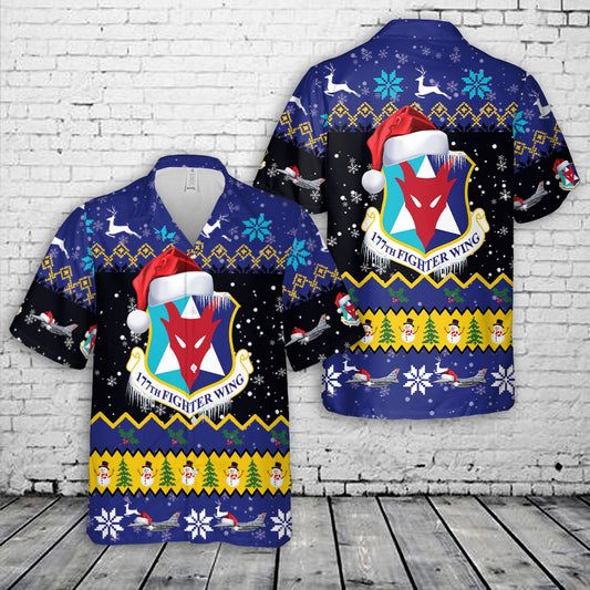 New Jersey Air National Guard 177th Fighter Wing (177 FW) F-16C Fighting Falcon Christmas Hawaiian Shirt