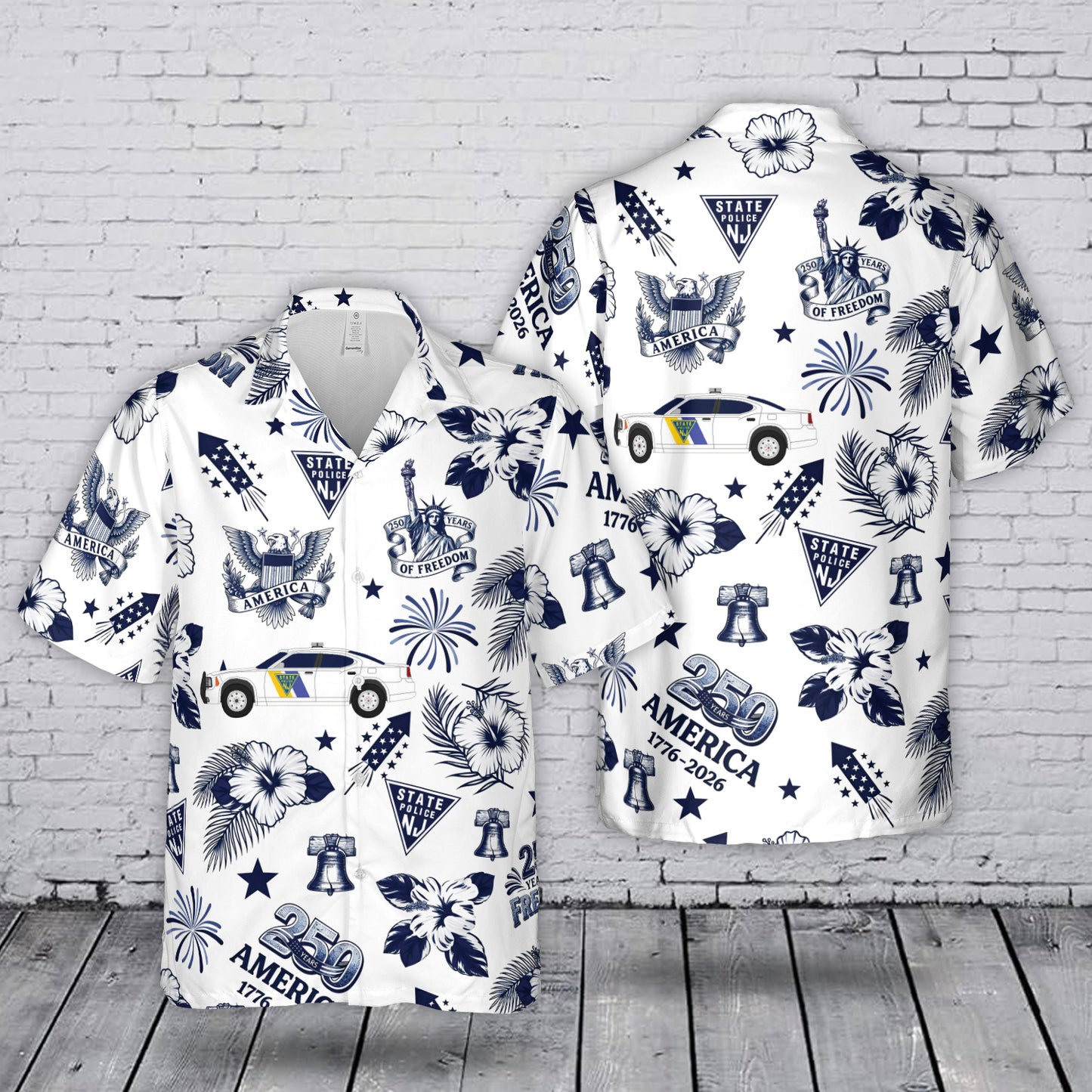 New Jersey State Police 250th Anniversary 1776-2026 July 4th Independence Day Hawaiian Shirt