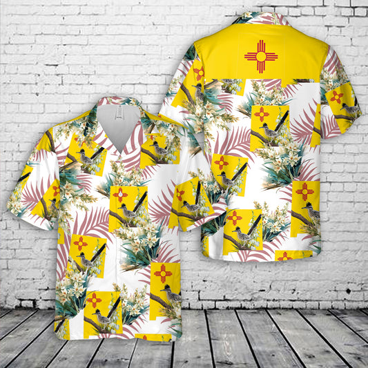 New Mexico Greater roadrunner and yucca flower Hawaiian Shirt
