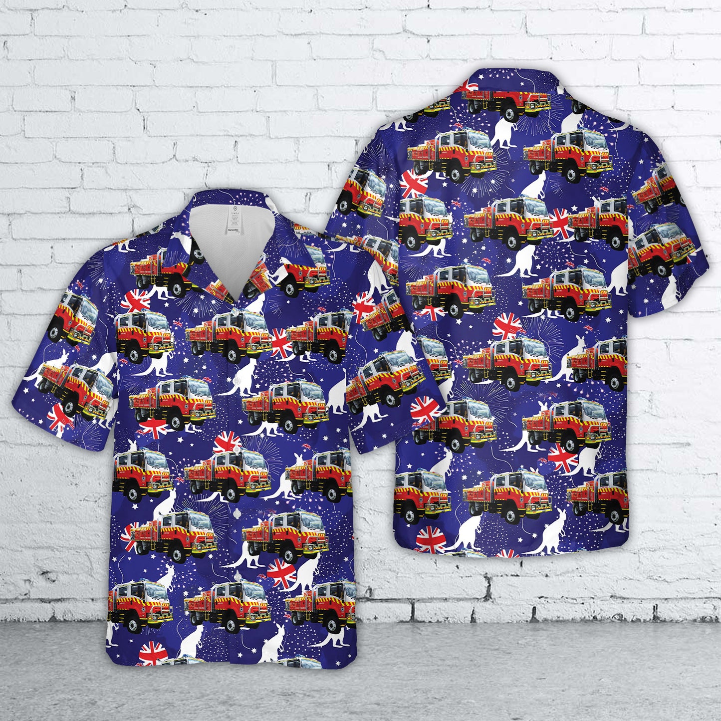 New South Wales RFS Fire Truck Classic Australia Day Hawaiian Shirt
