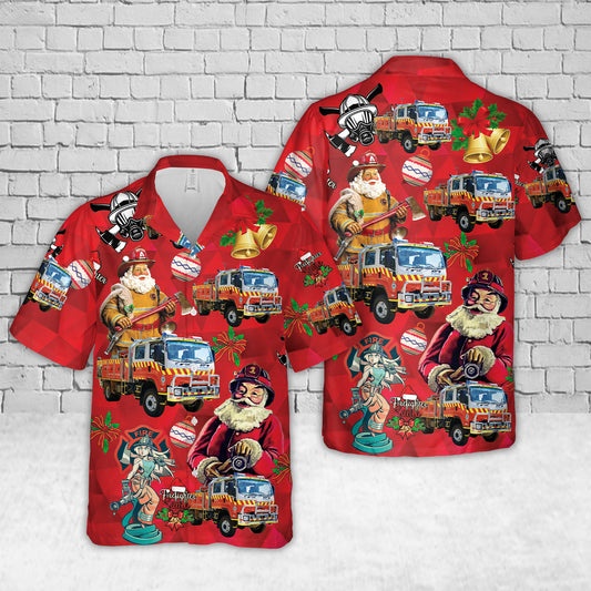 New South Wales Rural Fire Service (NSW RFS) Isuzu Crew Cab Christmas Hawaiian Shirt
