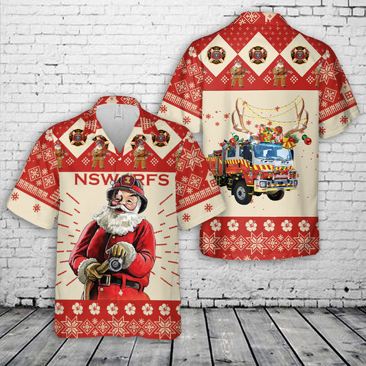 New South Wales Rural Fire Service (NSW RFS) Isuzu Crew Cab Christmas Hawaiian Shirt