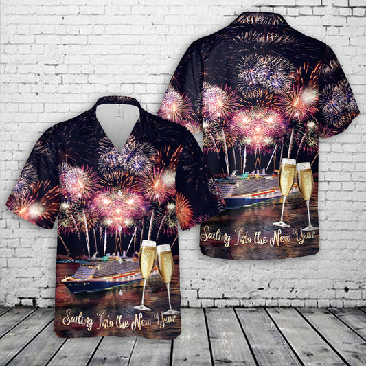New Year Carnival Cruise Line Mardi Gras Hawaiian Shirt