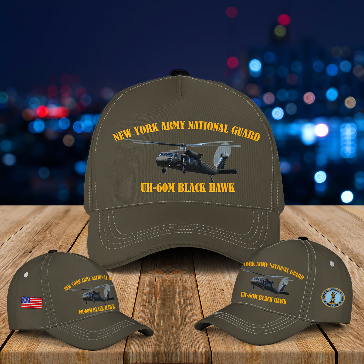 New York Army National Guard UH-60M Black Hawk helicopter Baseball Cap