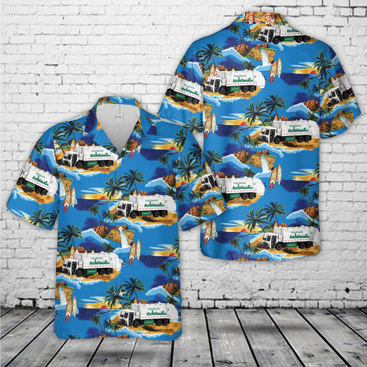 New York City Department of Sanitation (DSNY) “Fully Electric” - 2021 Mack LR Electric Rear Loader Refuse Truck Hawaiian Shirt