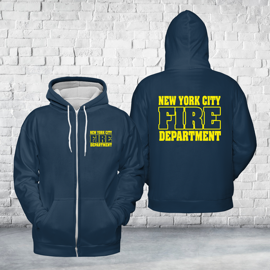 New York City Fire Department 1 AOP Zip Hoodie (Lightweight)