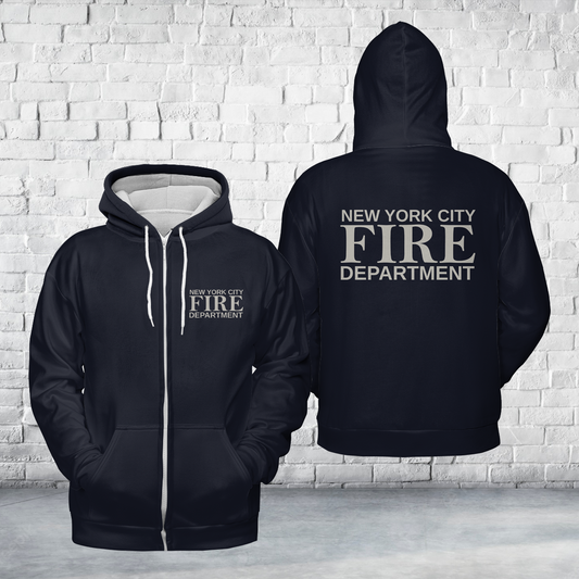 New York City Fire Department 2 AOP Zip Hoodie (Lightweight)