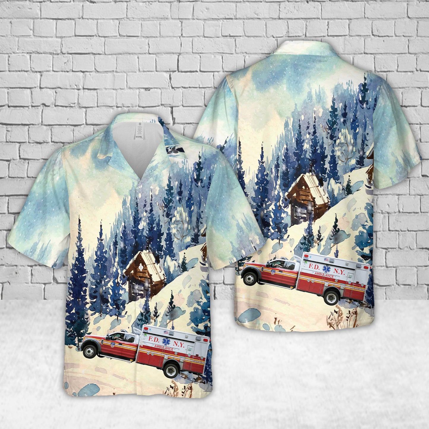 New York City Fire Department Bureau of EMS Hawaiian Shirt