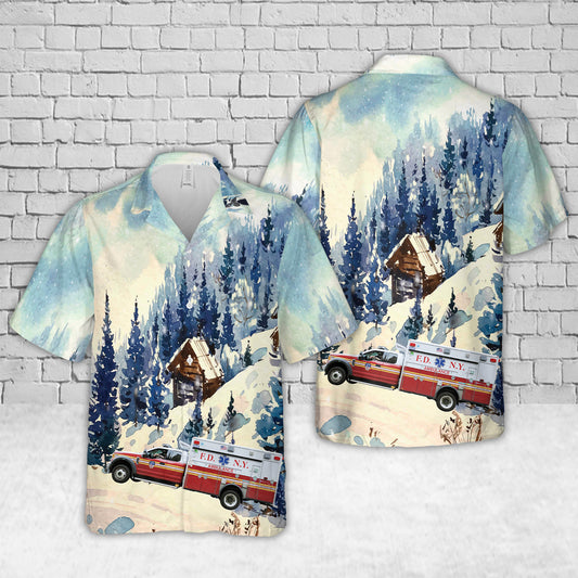 New York City Fire Department Bureau of EMS Hawaiian Shirt