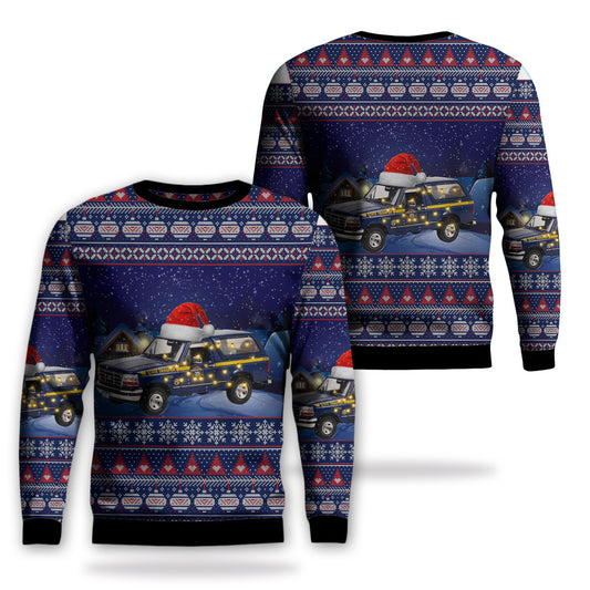 New York State Police - 1996 Ford Bronco XLT Christmas AOP Sweater