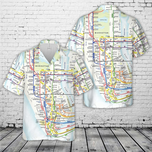 New York Subway map 1980s Hawaiian Shirt