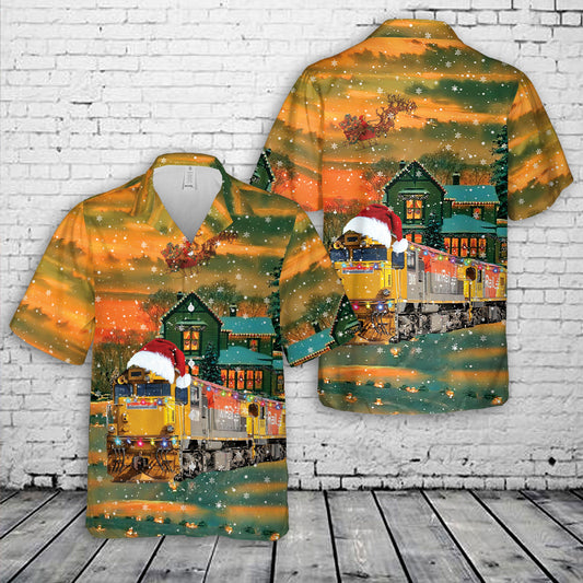 New Zealand KiwiRail EMD G22 # 7008 Locomotive Christmas Hawaiian Shirt