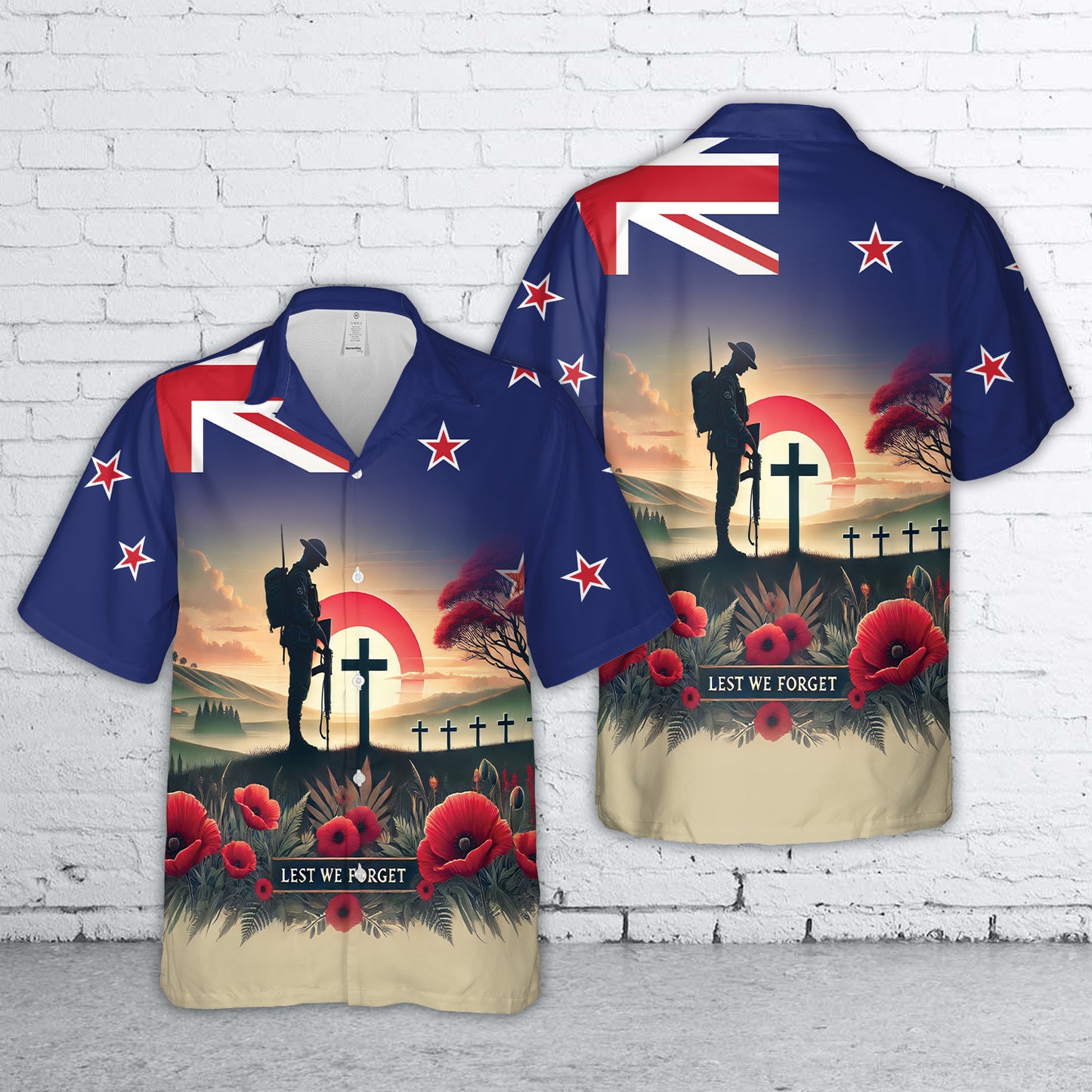 New Zealand Silver Fern Anzac Day Hawaiian Shirt