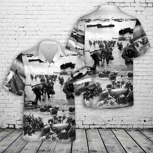 Normandy Diorama "APPROACHING OMAHA" Hawaiian Shirt