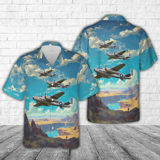 North American B-25J Mitchell Super Rabbit Hawaiian Shirt