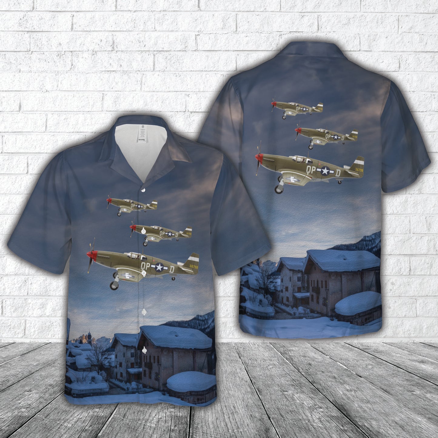 North American P-51B Mustang 43-6798 Steve Pisanos The Flying Greek 4334th Fighter Squadron 4th Fighter Group USAAF 1944 Hawaiian Shirt