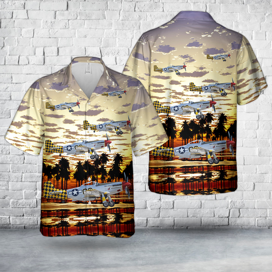 North American P-51D-25-NT Mustang '00' “Nervous energy V” Hawaiian Shirt