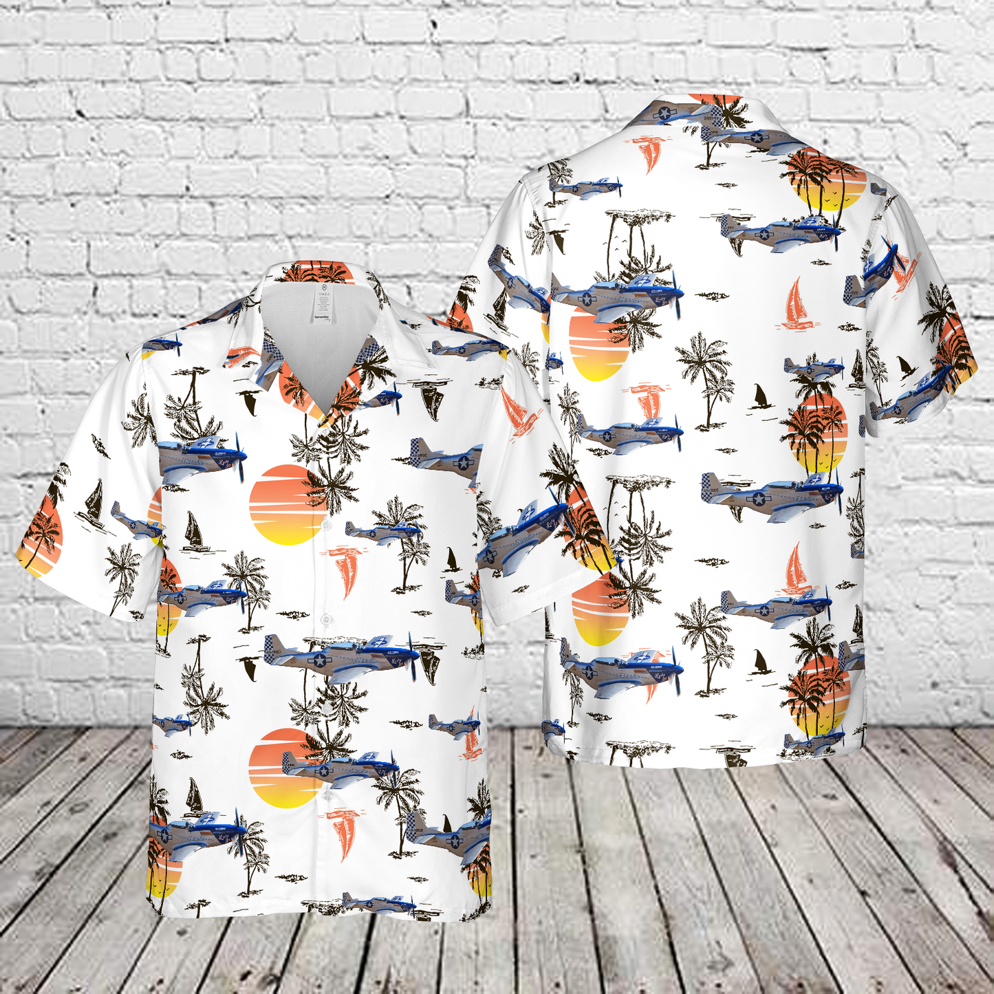 North American P-51D Mustang "Lady Jo" Hawaiian Shirt