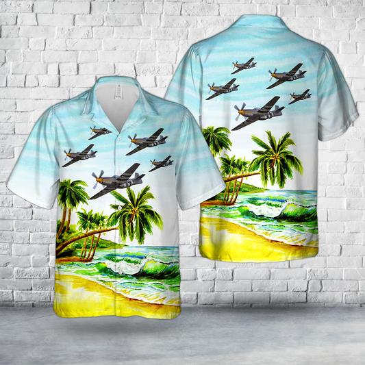 North American P-51D Mustang "Little Horse" Hawaiian Shirt