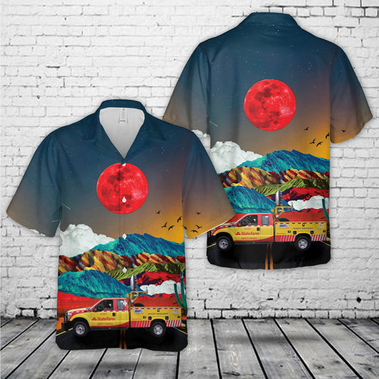 North Carolina NCDOT State Farm Safety Patrol Hawaiian Shirt