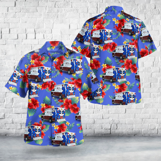 North General Hospital EMS Ambulance, Harlem, New York City Hawaiian Shirt