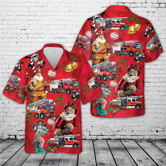 Northern Territory Fire and Rescue Service NTFRS Fleet Christmas Hawaiian Shirt