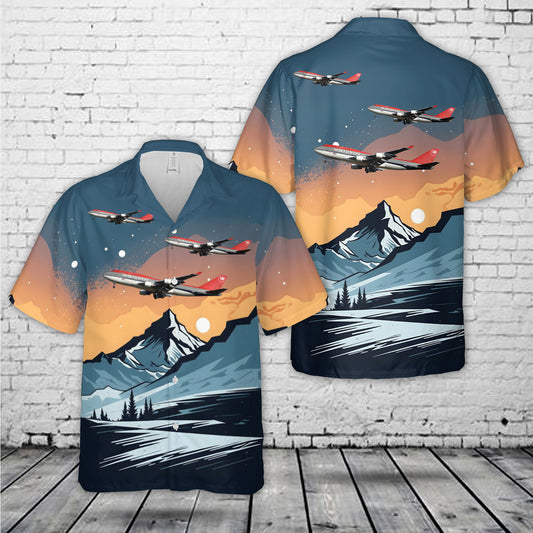 Northwest Airlines Boeing 747-400 Hawaiian Shirt