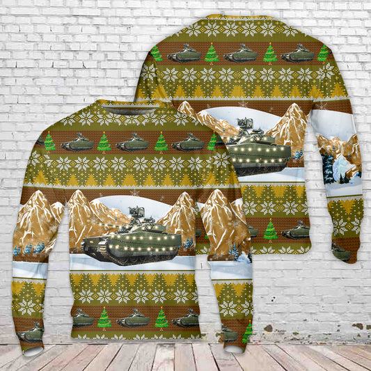 Norwegian Army CV90 Infantry Fighting Vehicle Christmas AOP Sweater