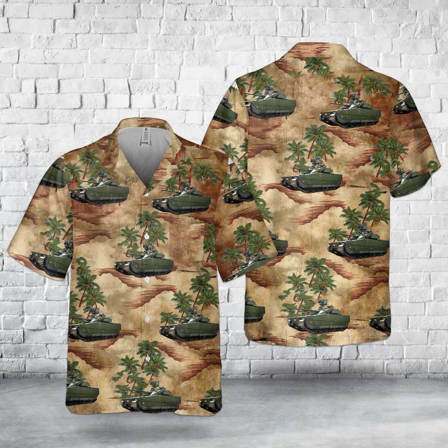 Norwegian Army CV90 Infantry Fighting Vehicle Pocket Hawaiian Shirt
