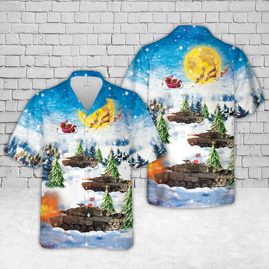 Norwegian Army Leopard 2A4NO Christmas Hawaiian Shirt