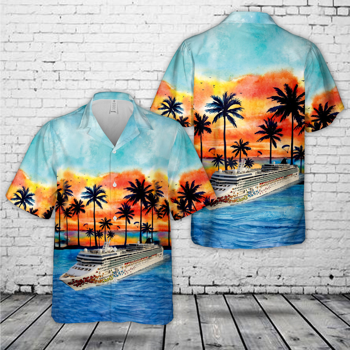 Norwegian Gem cruise ship on Beach and Cruise Ship Hawaiian Shirt NLMP1409PK04