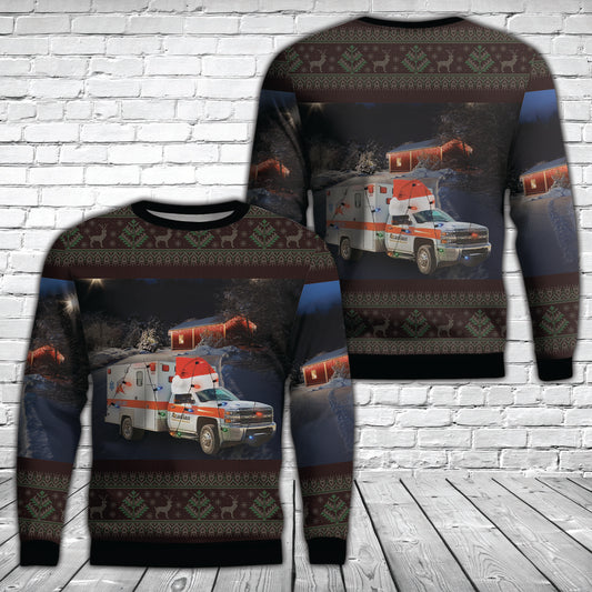 Ocean Springs, Mississippi, Acadian Ambulance Mississippi Christmas AOP Ugly Sweater