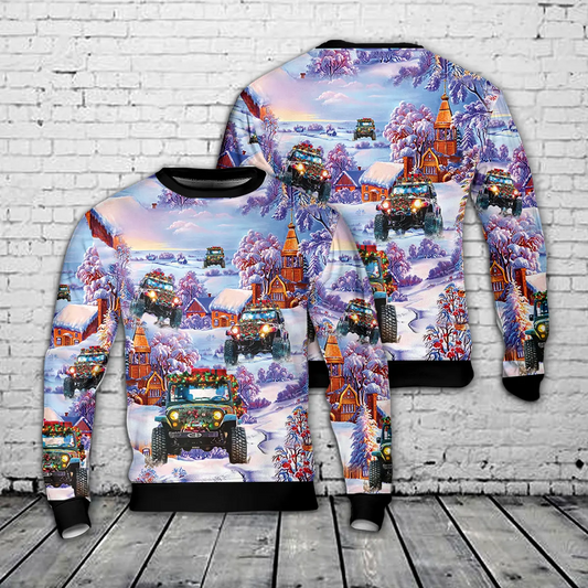 Off-Road Vehicle Decorated with Christmas AOP Sweater