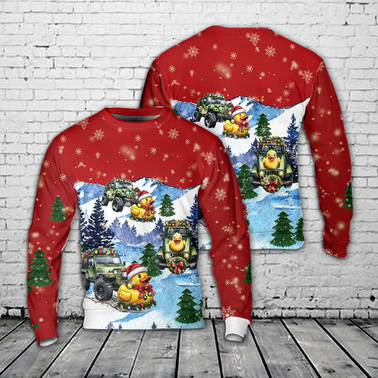 Offroading Duck AOP Christmas Sweater