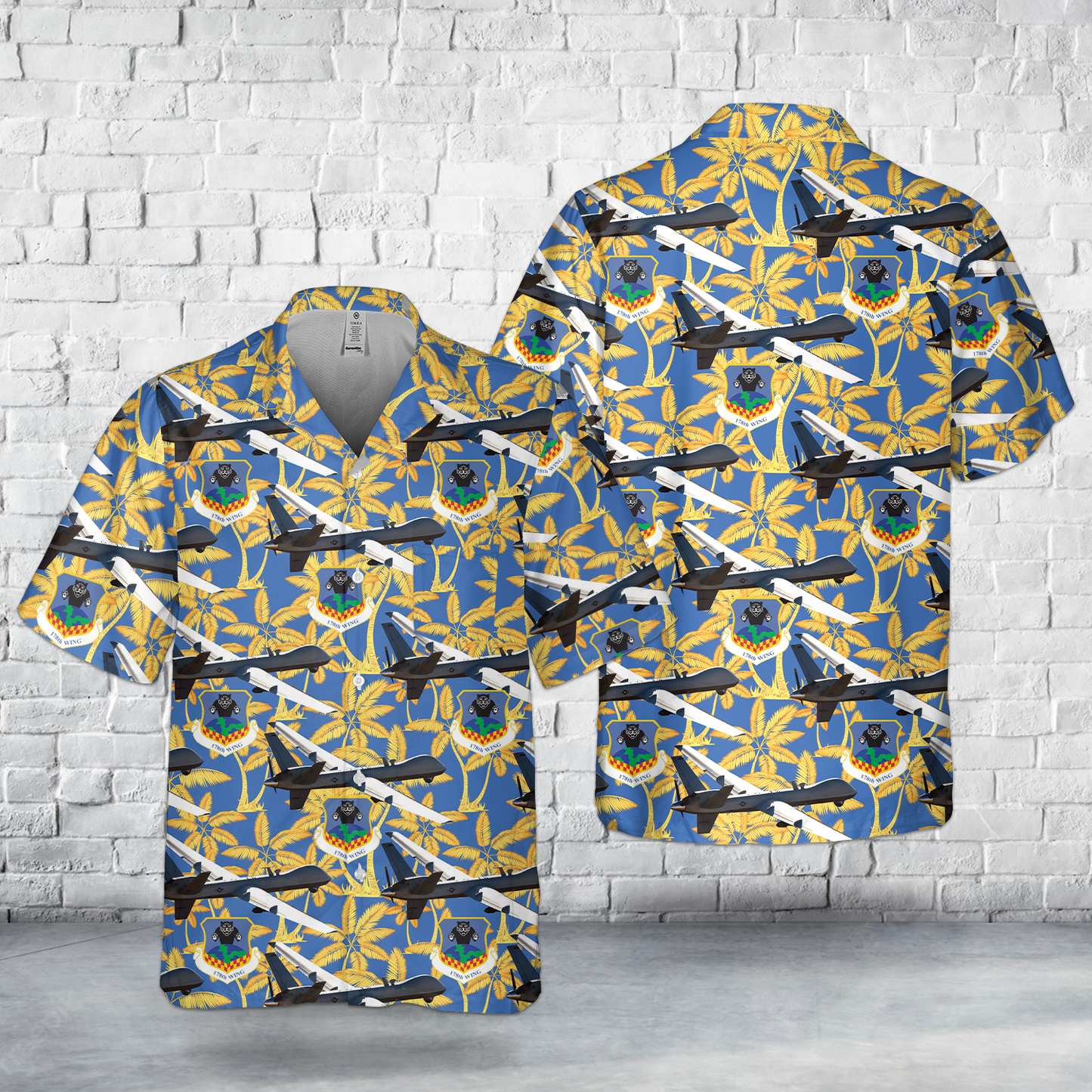 Ohio Air National Guard 178th Wing General Atomics MQ-9 Reaper Pocket Hawaiian Shirt