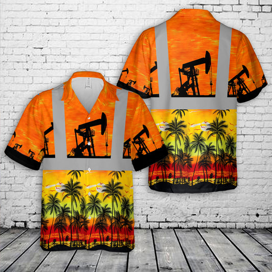 Oil Pipeline Texas Sunset Hawaiian Shirt