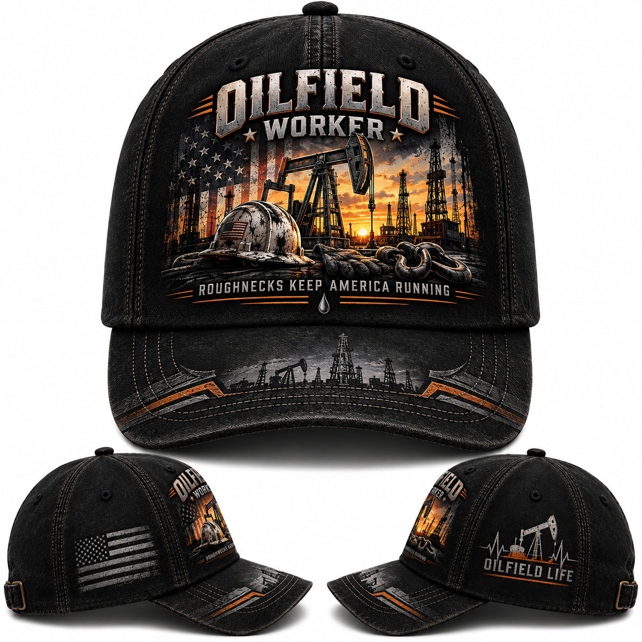Oilfield Worker  Built on Tough Jobs Driven by Pride Baseball Cap