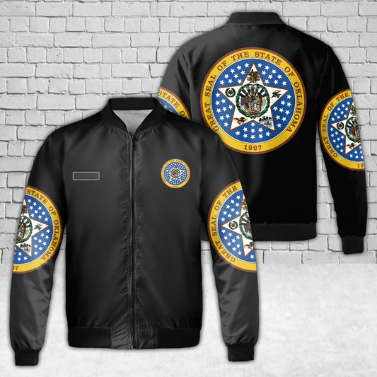 Custom Name Oklahoma Department of Career and Technology Education AOP Fleece Bomber Jacket