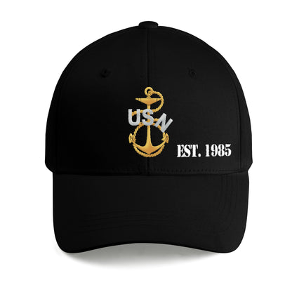 Old School Navy Chiefs Anchor Embroidered Cap