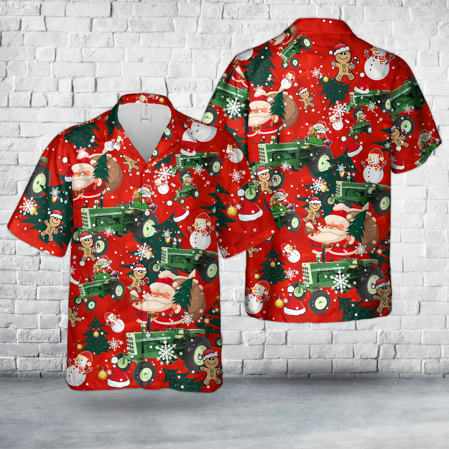Oliver 1800 Diesel Tractor Christmas Hawaiian Shirt