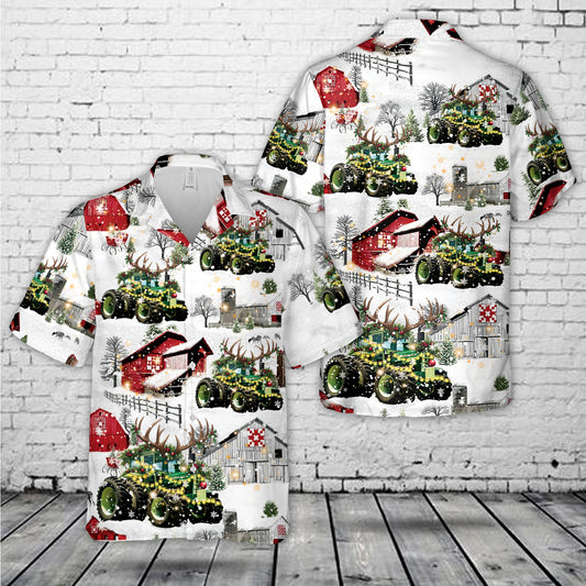 Oliver Tractor Christmas Hawaiian Shirt