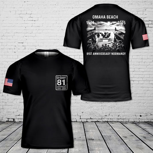 Omaha Beach D-Day 81 st Anniversary 3D T-Shirt